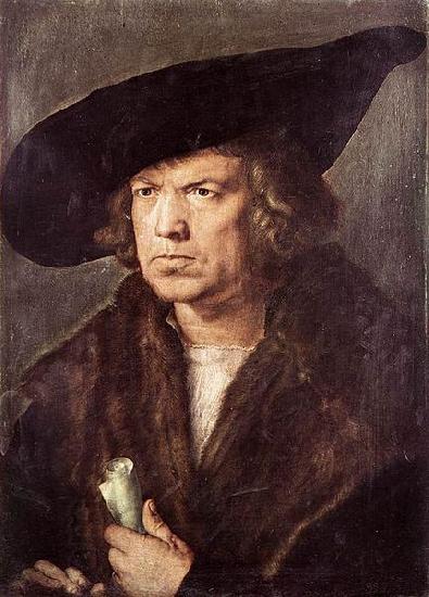 Albrecht Durer Portrait of a Man with Baret and Scroll China oil painting art
